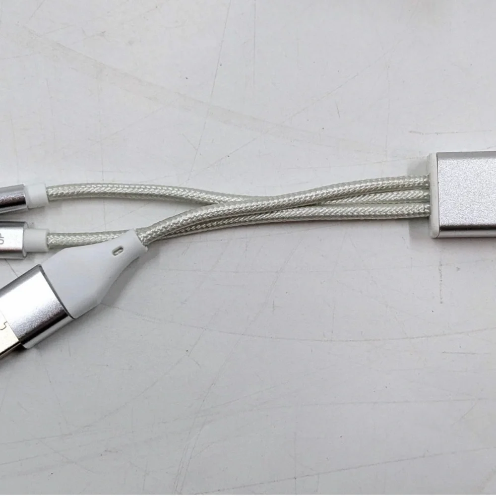 Cloudflare 3 in 1 Charging Cable w USB-C Dual USB & Apple Compatible